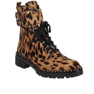 Sam Edelman Leopard Print Combat Boots